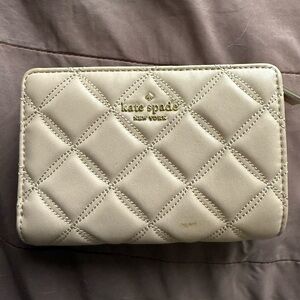 Kate Spade quilted cream leather wallet